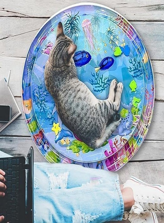 VATTU Interactive Water Play Mat for Cats & Dogs - Portable Pet Splash Pad with Cartoon Design - Non-Slip, Cooling, and Engaging Playmat for Kittens, Puppies & Small Pets (Pack of 1) - Image 5